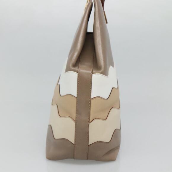 CELINE Shoulder Bag Leather Brown Gold - Picture 4 of 12